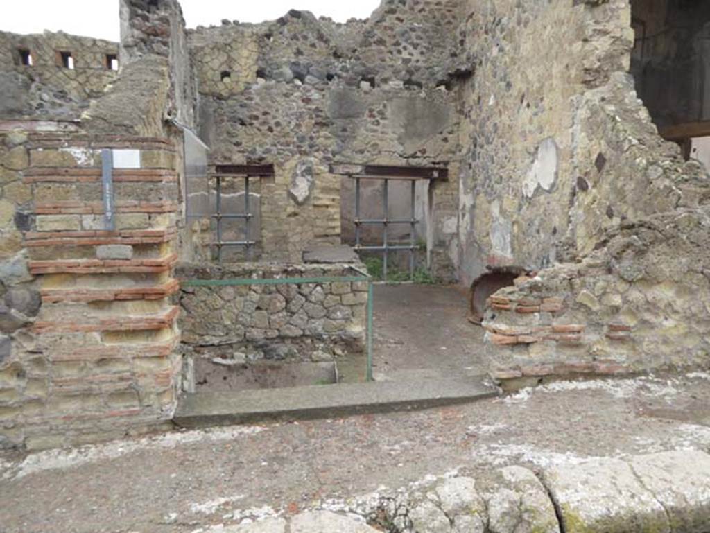 IV.17, Herculaneum, October 2015. Looking towards entrance doorway on west side of Cardo V, Inferiore. Photo courtesy of Michael Binns.